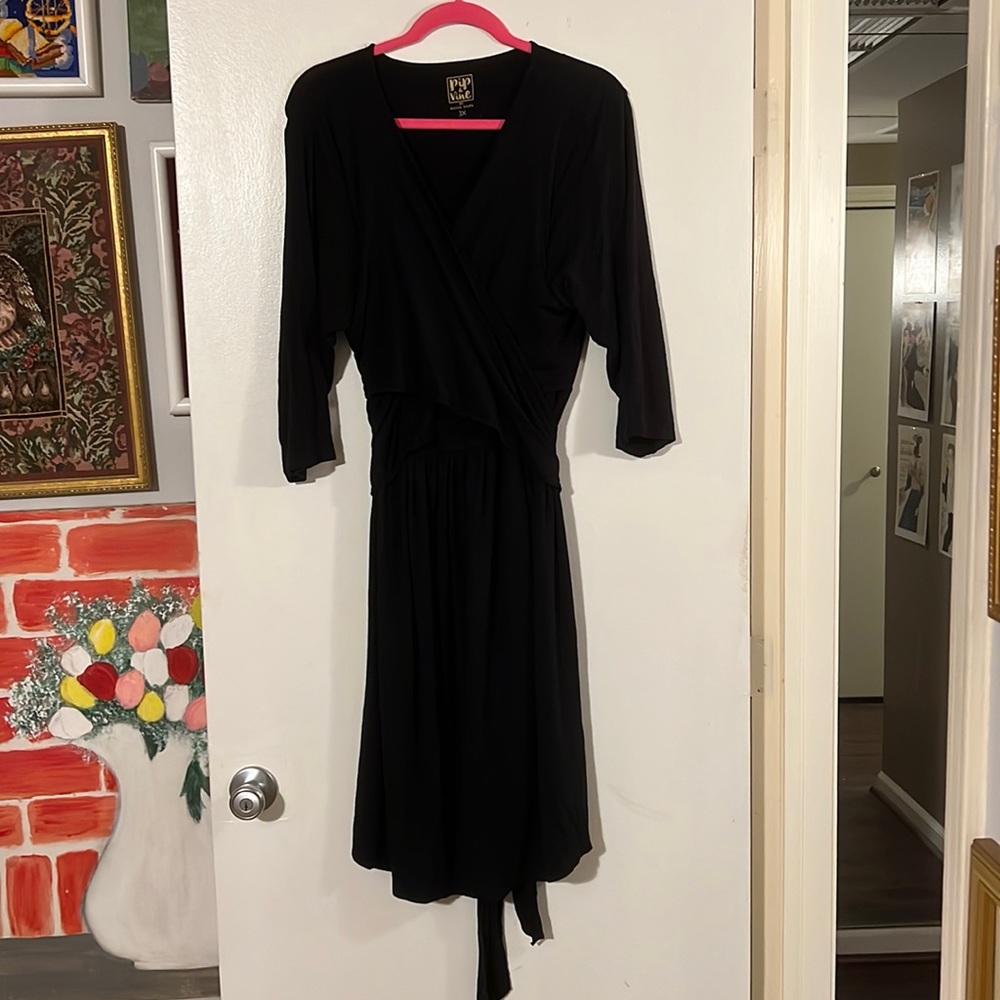 Pip & Vine by Rosie Pope black maternity faux wrap dress
